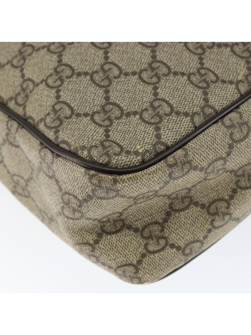 Authentic GUCCI GG Supreme Shoulder Bag PVC Brown Gold 201448 - Picture 7 of 16